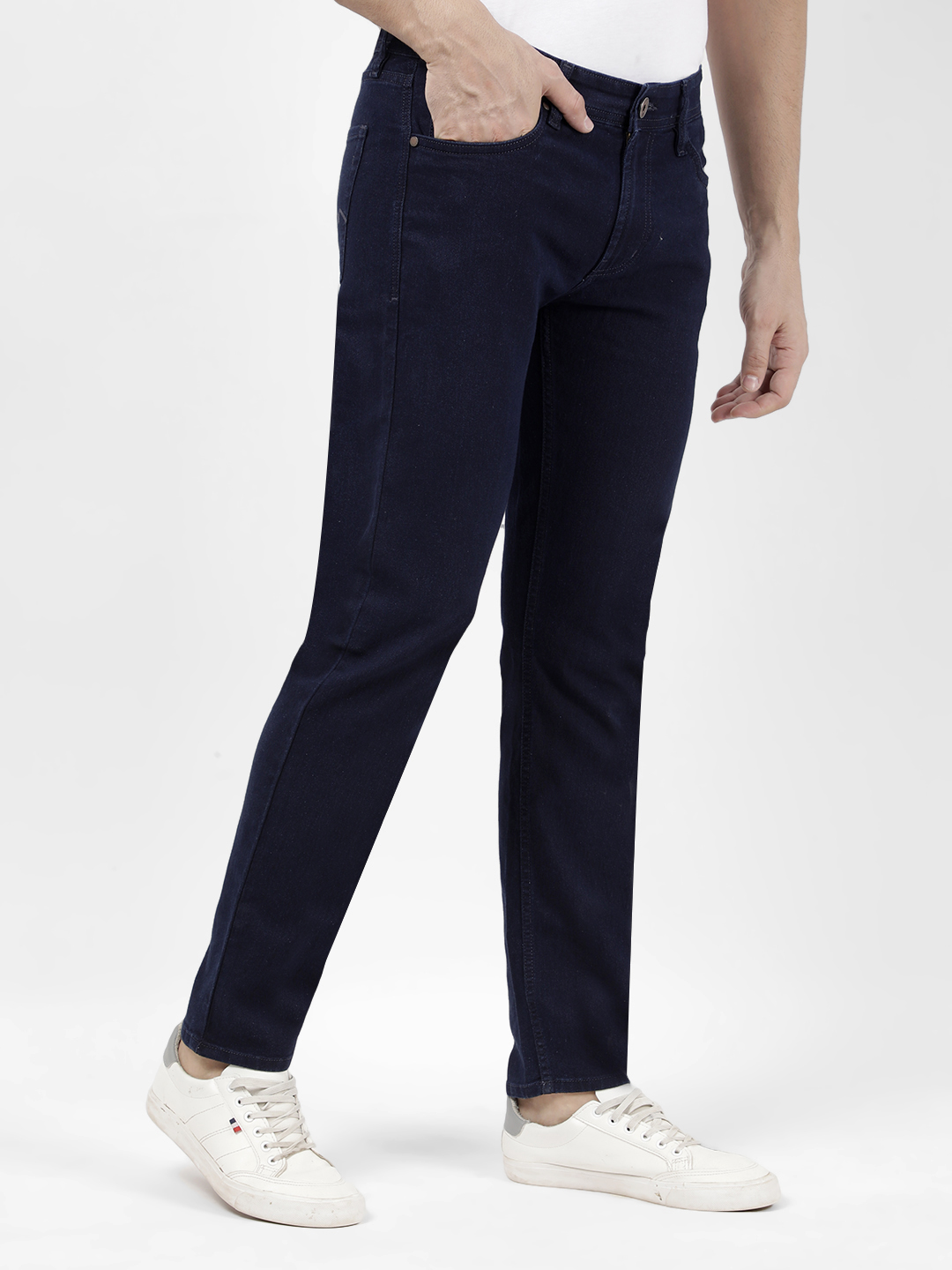 Numero Uno Men Solid Dark Blue Jeans